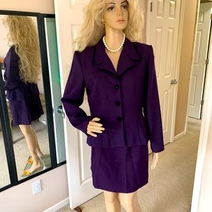 Vintage 1990’s Dark Purple 2 Piece Skirt Suit 11